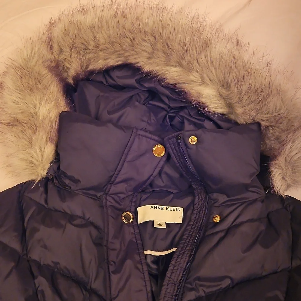 Anne Klein Black Coat with Gold Accents - Picture 3 of 6